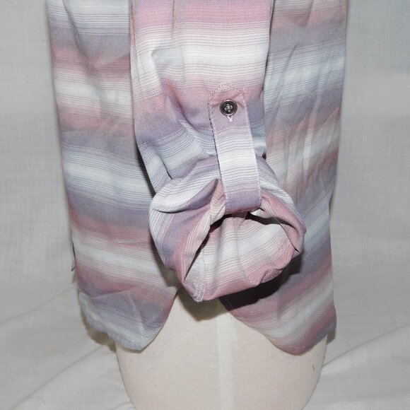 Columbia Pilsner Peak Ombre Stripe Long Sleeve Women S Shirt UPF 50 button front - Picture 10 of 13